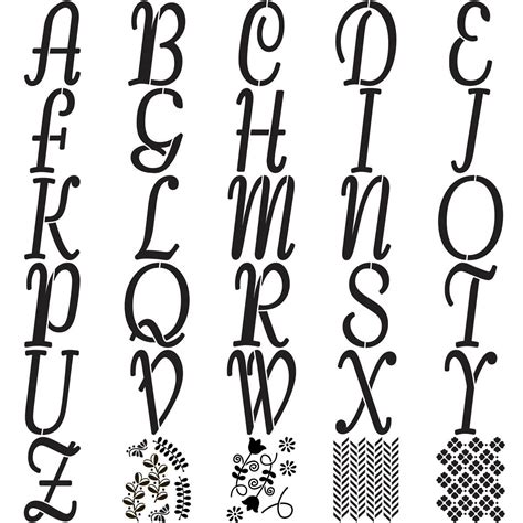 Shop Plaid Folkart Alphabet And Monogram Paper Stencils Italic Font