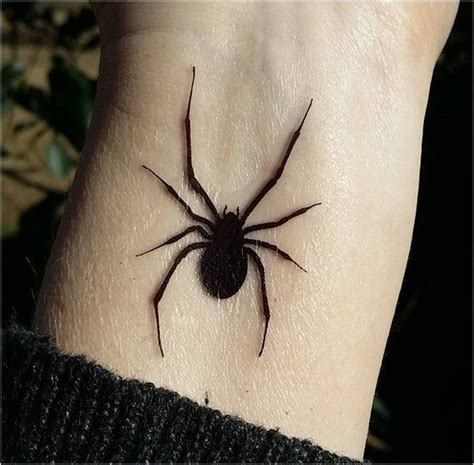 Temporary Tattoo Spider Tattoos Fake Tattoos Black Widow Spider Black