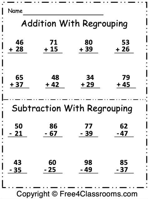 subtraction double digit regroup worksheet have fun teaching worksheets library