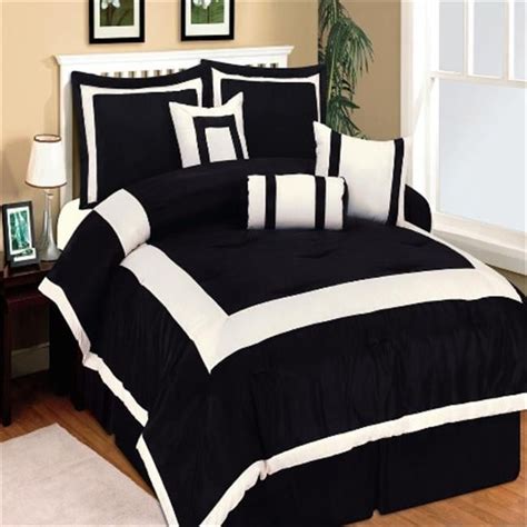 Hotel Queen Black Comforter Collection 7 Piece Bedding Set