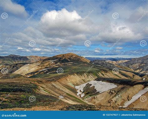 Landscape Of Landamannalaugar Geothermal Area With Colored Rhyolite