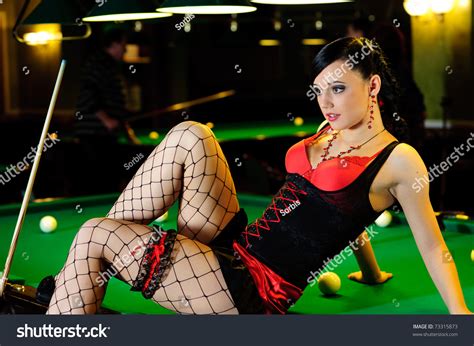 Sexy Woman On Billiard Table Stock Photo Shutterstock