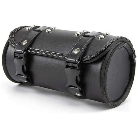 Motorcycle Fork Bag Pu Leather Bicycle Handlebar Tool Pouch Sissy Bar Roll Storage Bag Saddle