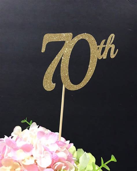 70th Birthday Decorations 70th Centerpiece Sticks Glitter Etsy 70th