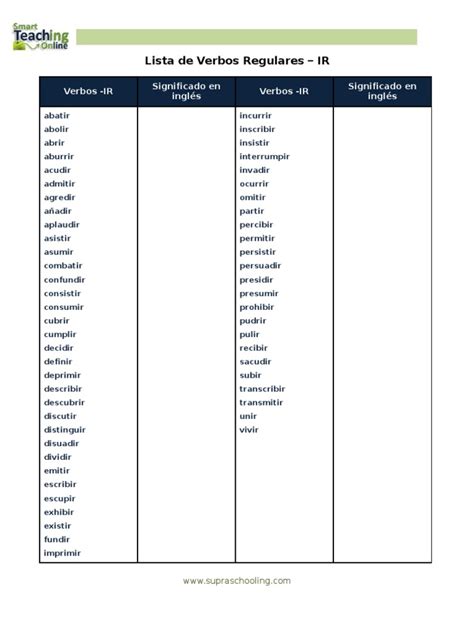 Lección 11 Lista De Verbos Ir Tipología Lingüística Sintaxis