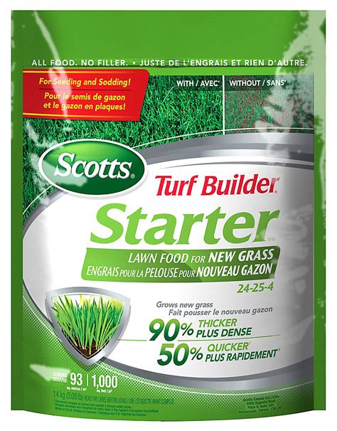 Starter fertilizer has also been recommended for fields with low phosphorus levels, and research studies have proven the value of this practice. Scotts Turf Builder Starter Fertilizer 24-24-4 | The Home ...