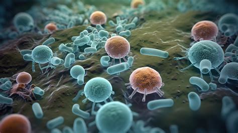 Collection Of Healthy Microbes In One Picture Background 3d Render