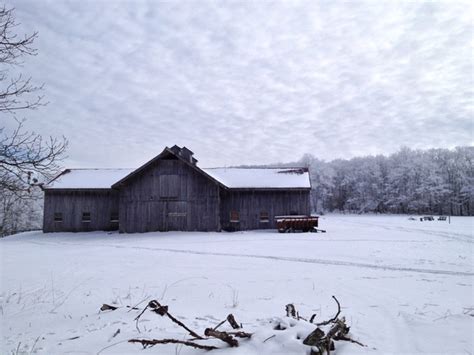 Frozen Barn Mountain Lake Pembroke Va Photorator