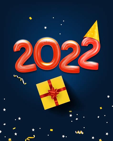Happy new 2022 greeting card with air balloons 2403738 Vector Art at