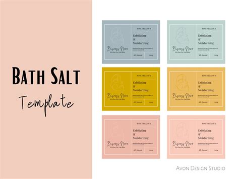 Editable Bath Salt Label Template Printable Bath Salt Pouch Label