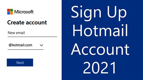 Create Hotmail Account 2021 Hotmail Mobile App Account Registration