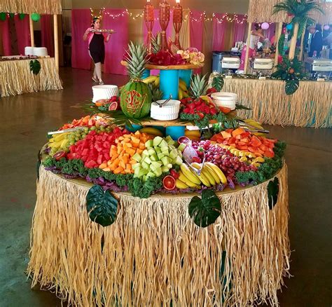 Fruit Display From Hawaiian Party Luau Theme Party Hawaiian Party Decorations Hawaiian Luau