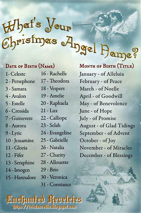 Enchanted Revelries Your Christmas Angel Name Is