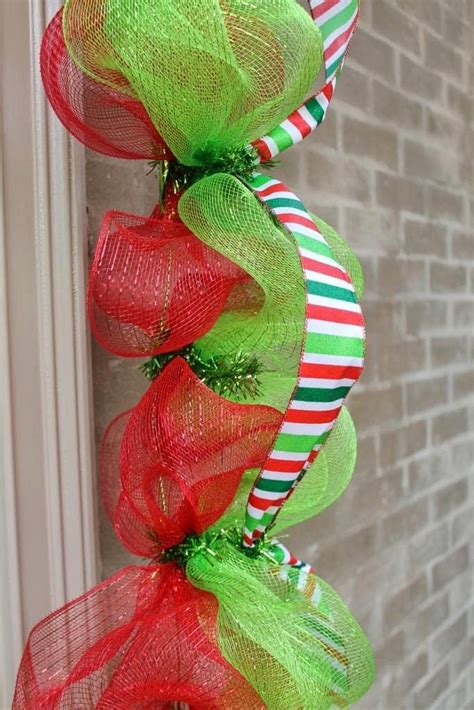 Make A Deco Mesh Garland Diy Christmas Garland Deco Mesh Christmas