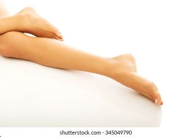 Womans Naked Slim Crossed Legs Lying Stock Photo 345049790 Shutterstock