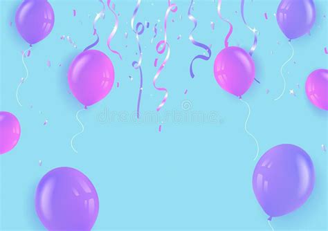 Confetti With Ribbons Celebrate Background Colorful Fancy Party