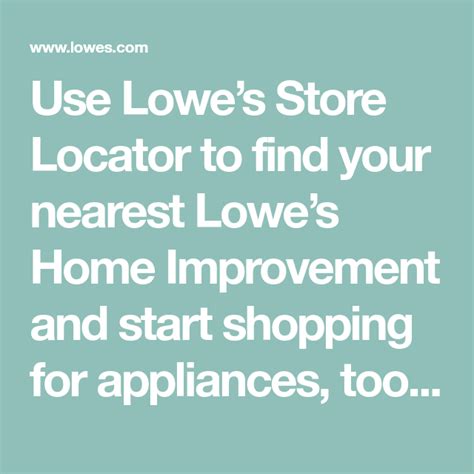 Use Lowes Store Locator To Find Your Nearest Lowes Home Improvement