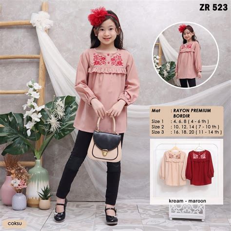 ( 3 - 14 TAHUN ) Baju Atasan Anak Anak Perempuan Tanggung / Blouse