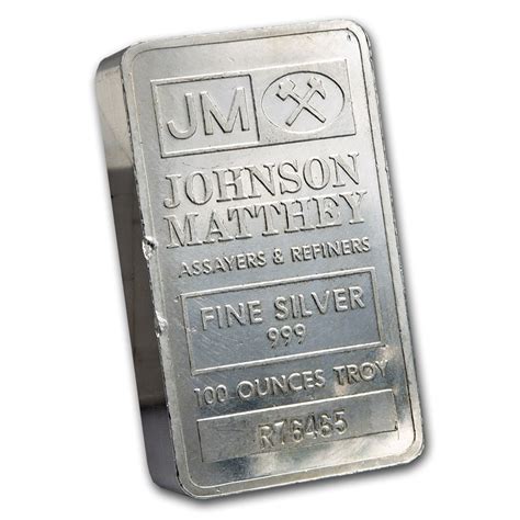 Buy 100 Oz Silver Bar Johnson Matthey Pressedscruffy Apmex