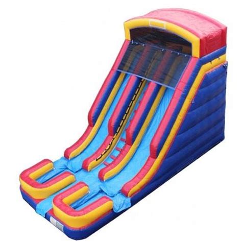 Moonwalk Usa 20h Dual Lane Inflatable Wetdry Slide With Pool