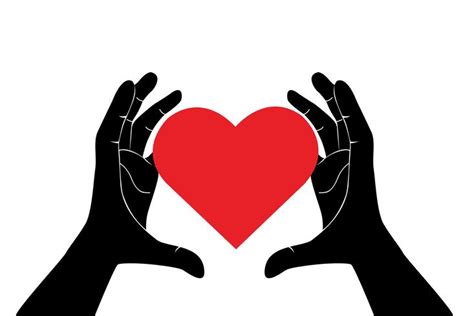 Mãos Segurando Um Coração Vermelho De Vetor De Arte De Amor Download