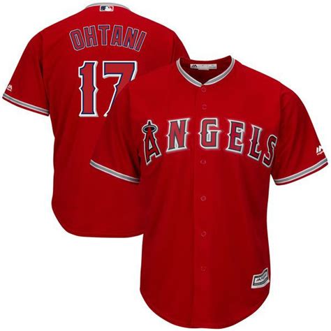 Mens Los Angeles Angels 17 Shohei Ohtani Baseball Jersey Red White Grey