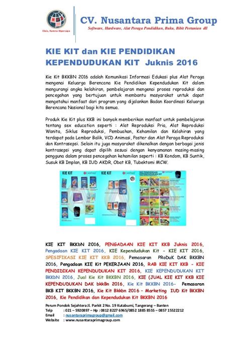 Katalog Produk Kie Kit Dan Kie Pendidikan Kependudukan Juknis 2016