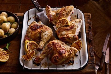 Just as you can season a brine, hot sauce and herbs can also be used to impart added flavor to the natural tanginess of the buttermilk. Butterflied chicken in a mustard buttermilk marinade