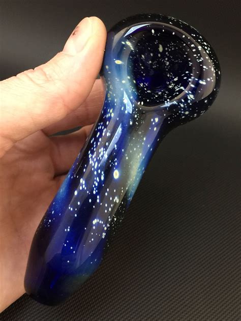 Hand Blown Glass Pipe Galaxy Pipe Spoon Pipe Tobacco Pipe Etsy