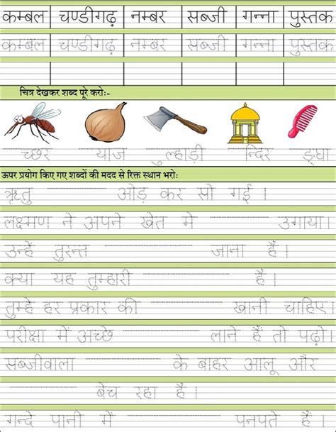 Hindi Worksheet For Class
