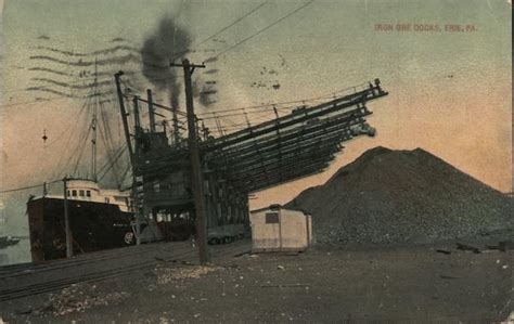 Iron Ore Docks Erie Pa Postcard