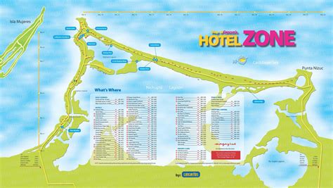 Cancun Shuttle Map Of The Cancun Hotel Zone