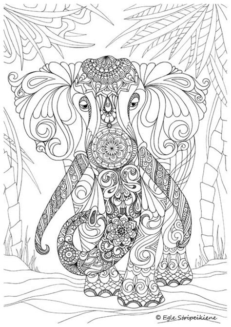 20 Free Printable Hard Elephant Coloring Pages For Adults