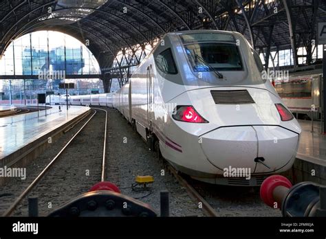 Barcelona Spain January 08 High Speed Train Tgv Parked At The