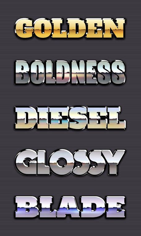 Chrome Reflection Text Styles Vol2 Free Psd Download Freeimages