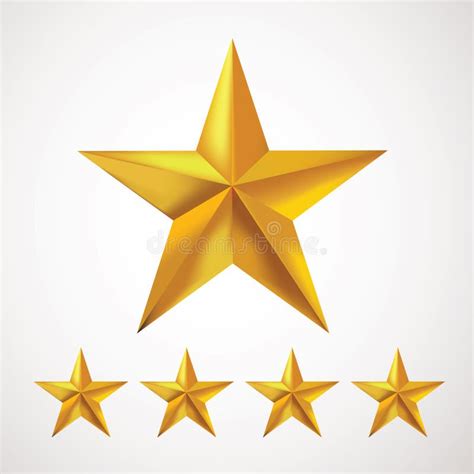 Gold Star Rating With Five Golden Stars Stock Illustration