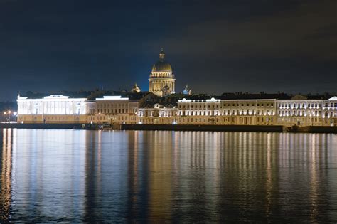 Wallpaper Night Neva River Saint Petersburg Free Pictures On Fonwall