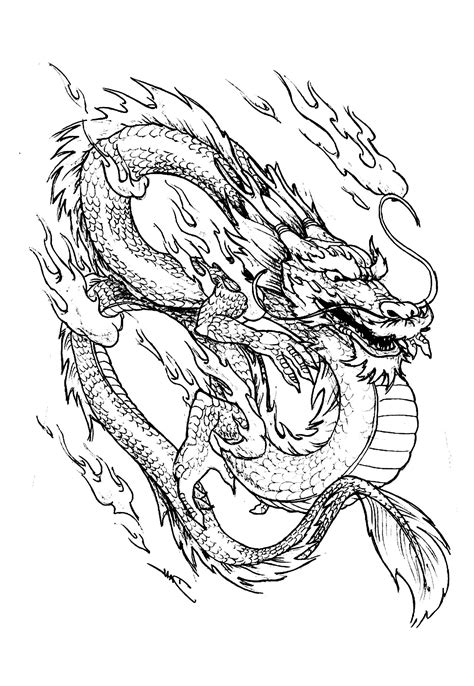 Free printable dragons coloring pages. Chinese dragon - China Adult Coloring Pages