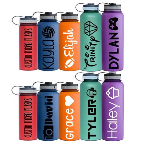 Name Inline Icon Decal Personalized For Hydro Flask Water