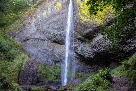 Elowah Falls Columbia River Gorge Waterfall Oregon Stock Photo