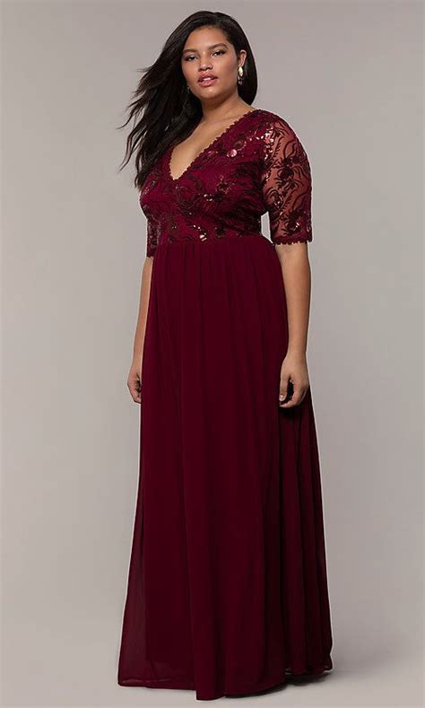 Long Embroidered Bodice Plus Size Red Prom Dress Plus Size Maternity