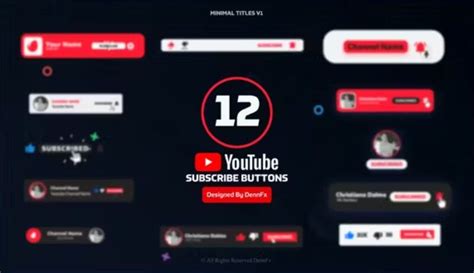 Videohive Youtube Subscribe Buttons Pack Intro Hd