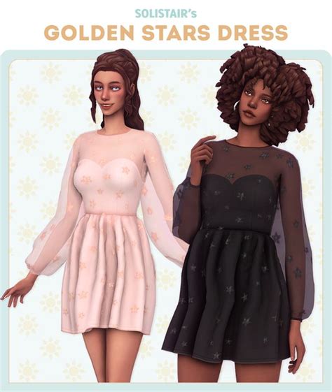 Golden Stars Dress Solistair On Patreon In 2021 Star Dress Clothes