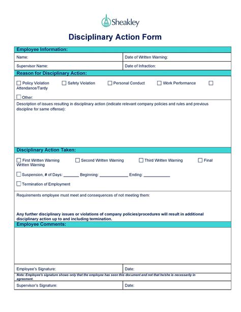 40 Employee Disciplinary Action Forms Template Lab