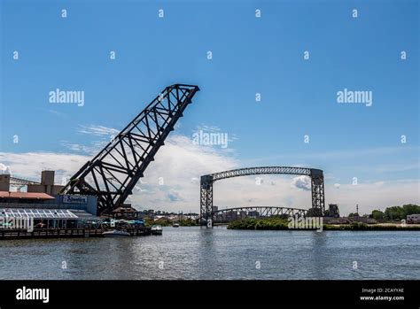 Cleveland Ohio July 12 2020 Bridges Spanning The Cuyahoga River