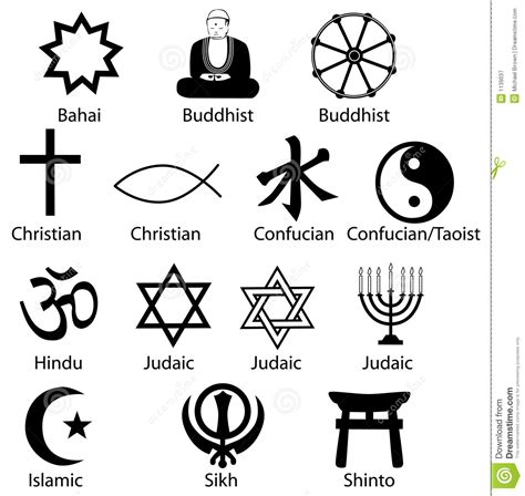 Religion Symbols Religious Stock Vector Illustration Of