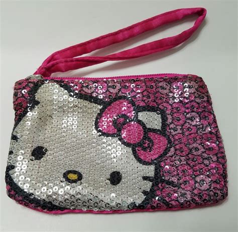 Sanrio Hello Kitty Coin Purse Wristlet Pink Sequins Sanrio Wristlethandbag Ebay Ebaystore