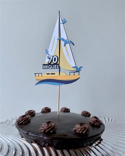 Personalized Sailboat Cake Topper Sailing Cake Topper Etsy