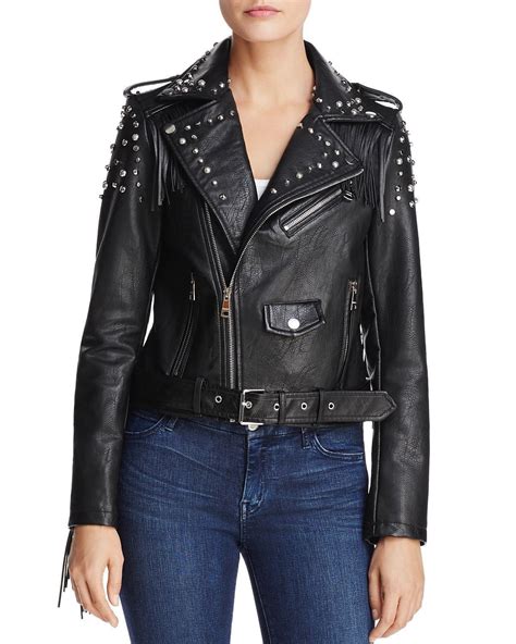 Studded Stylish Womens Genuine Leather Jacket Biker Motorcycle Made To