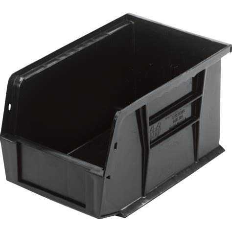 Heavy duty storage bins + tote bins | northern tool. Quantum Storage Heavy-Duty Ultra Stacking Bins — 9 1/4in. x 6in. x 5in. Size, Black, Carton of ...